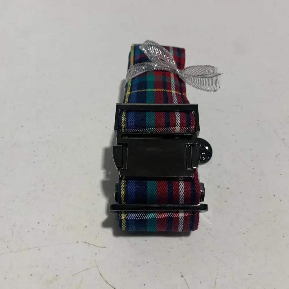 Dogwong Plaid Dog Collar With Bowtie For Medium or Large Dog Brand New